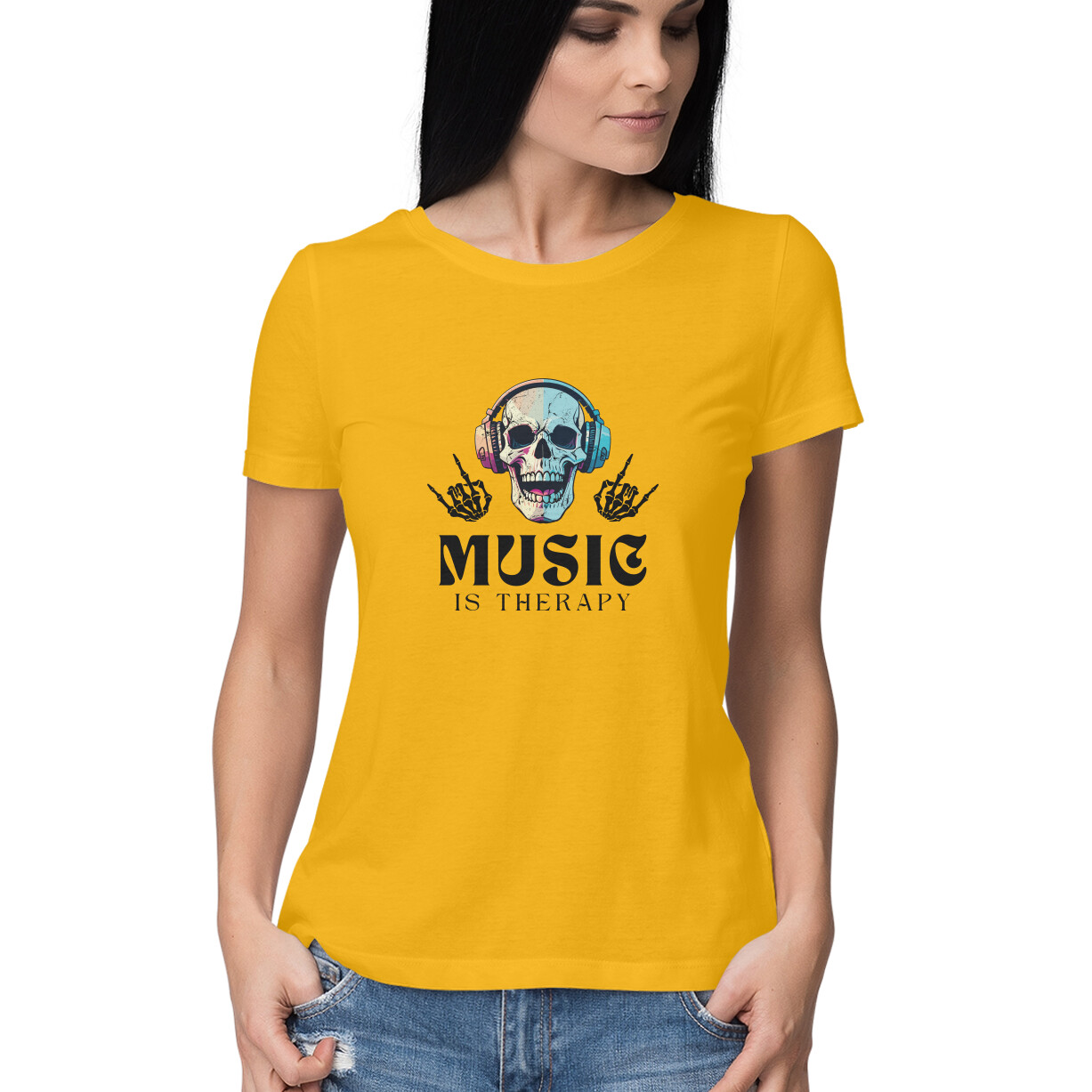 Music Is Therapy T-shirt For Women - Image 3