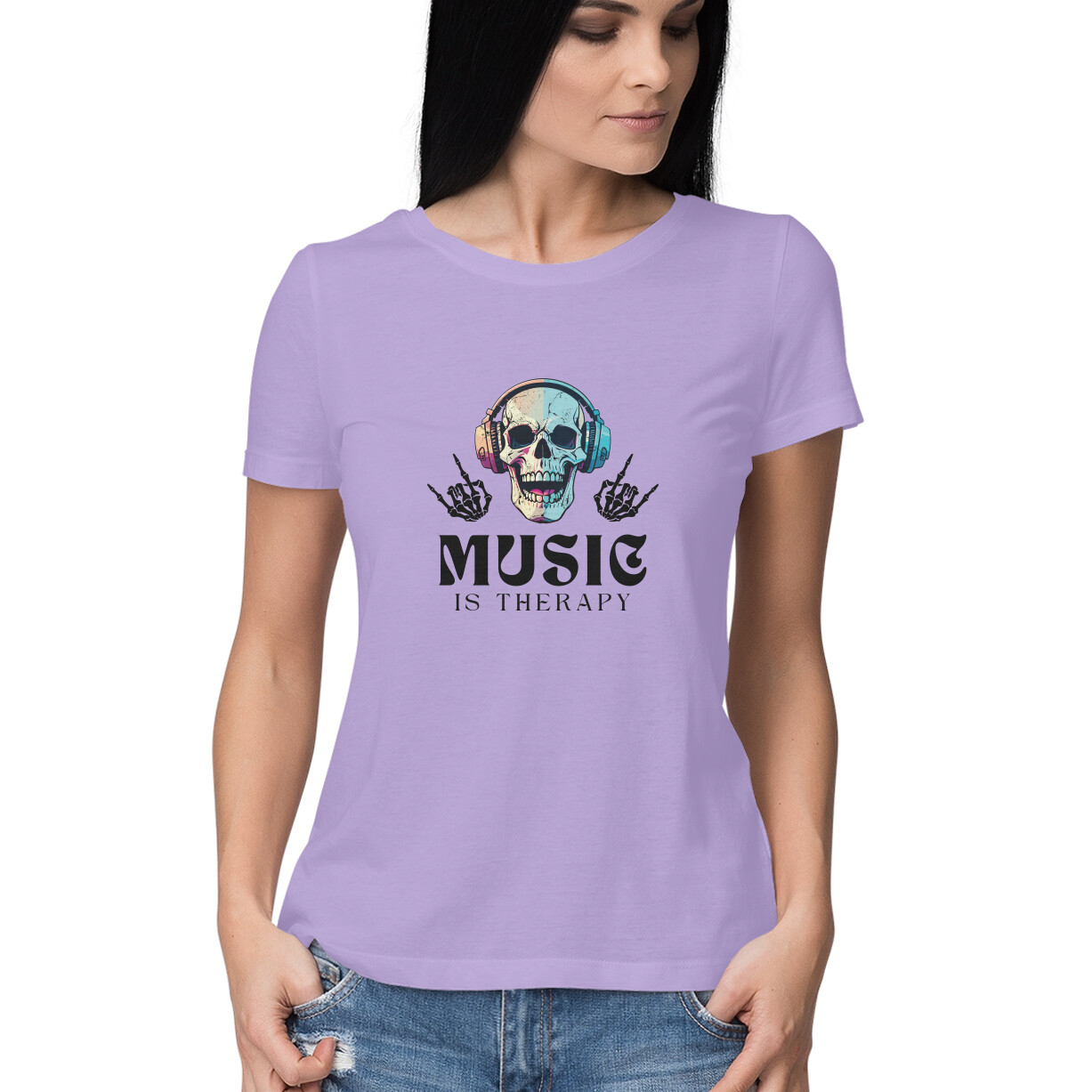 Music Is Therapy T-shirt For Women - Image 5