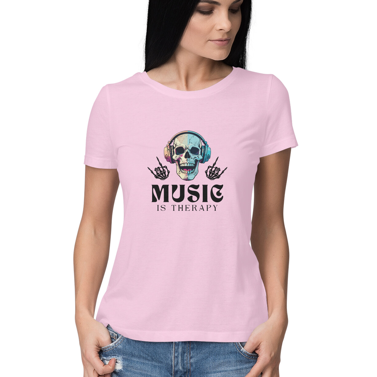 Music Is Therapy T-shirt For Women - Image 7