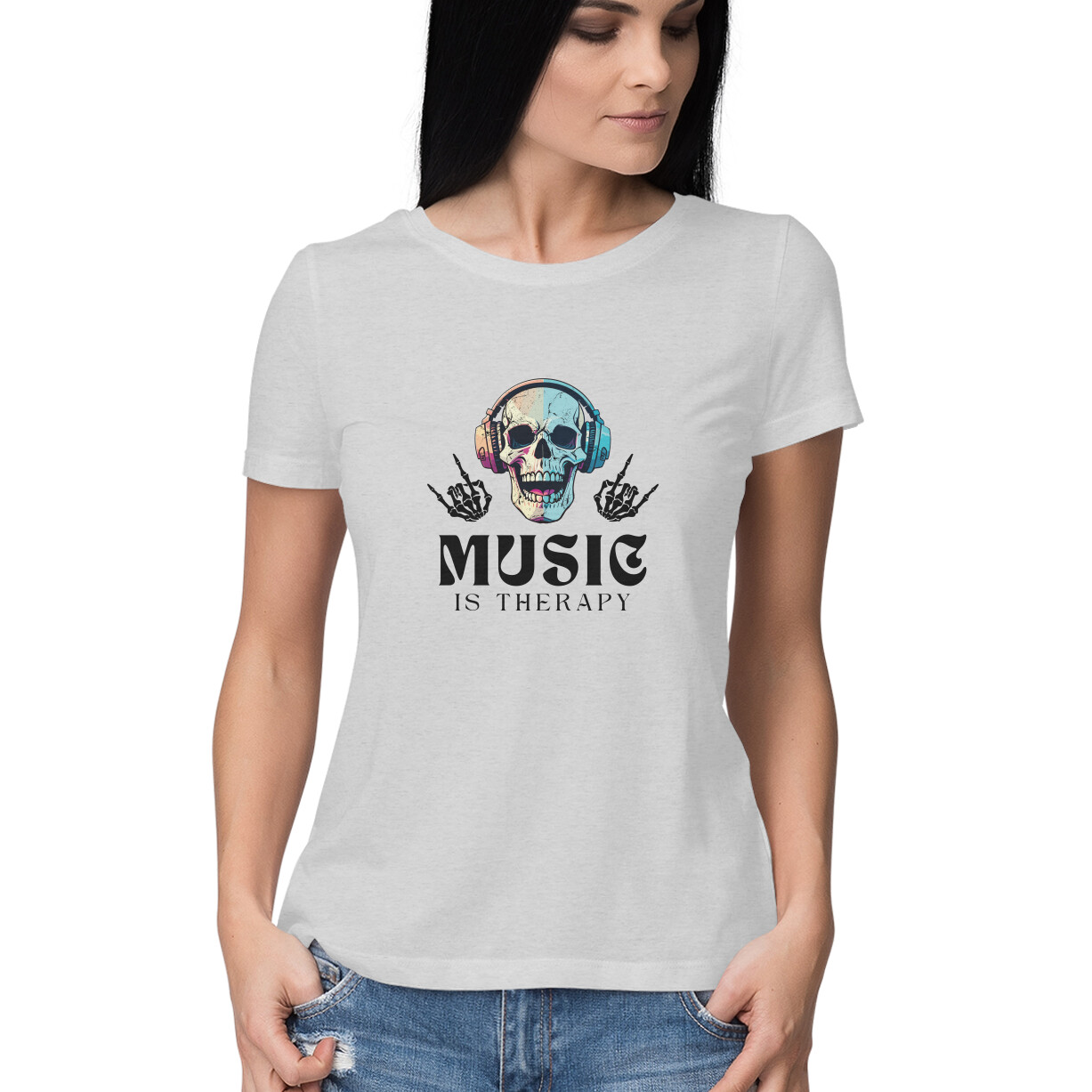 Music Is Therapy T-shirt For Women - Image 9