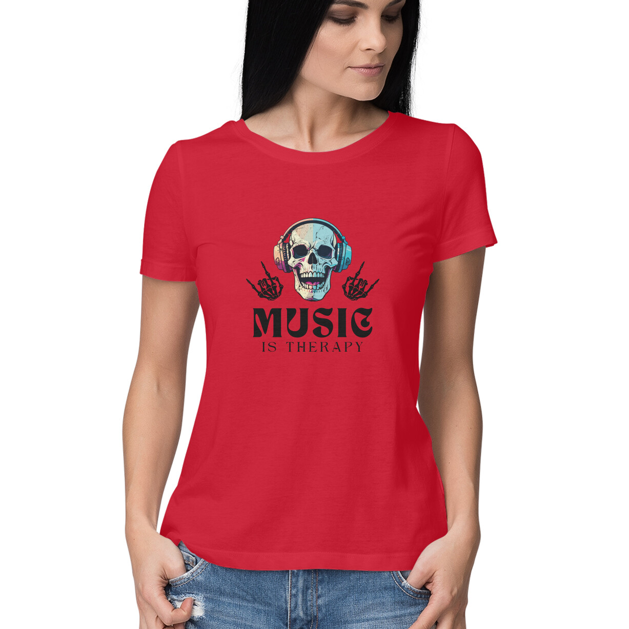 Music Is Therapy T-shirt For Women - Image 11