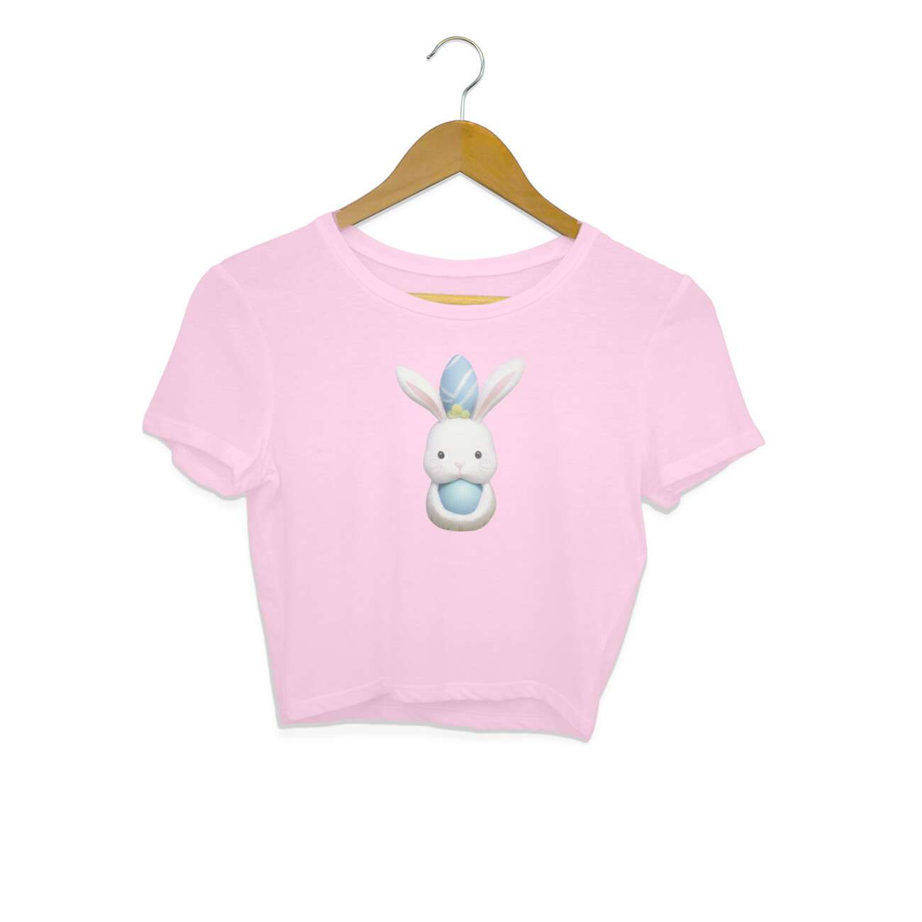 Bunny With Easter Egg Crop Top For Women - Image 7