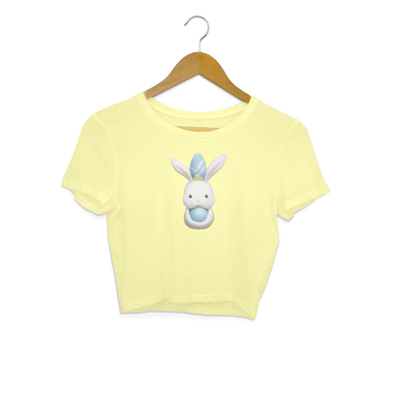 Bunny With Easter Egg Crop Top For Women